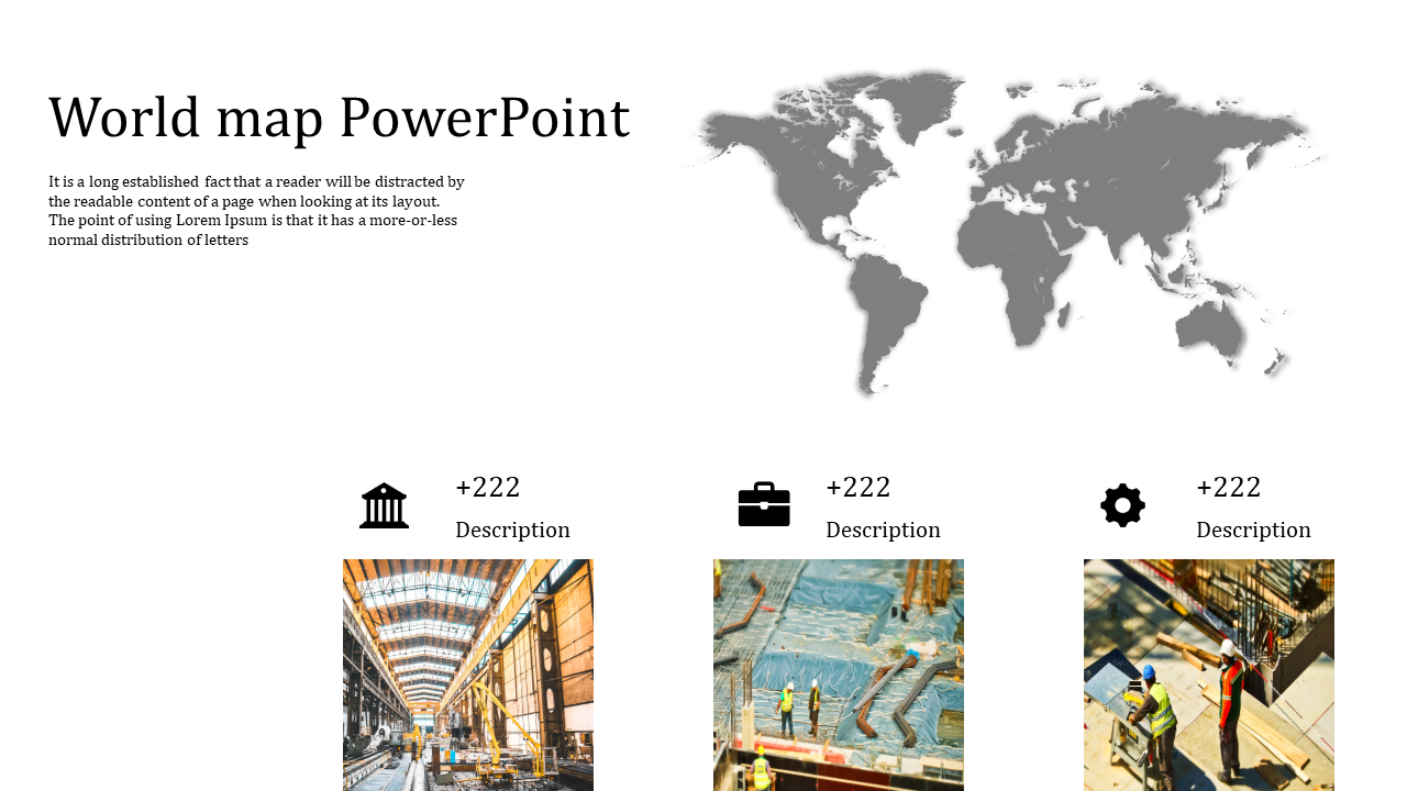 Free - Our Predesigned World Map PowerPoint Template With Images